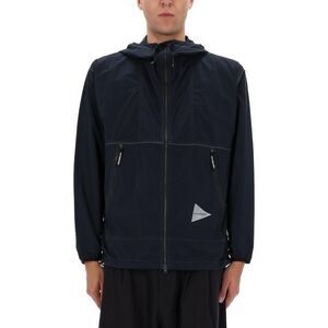 AND WANDER Men's Lightweight Technical Hooded Jacket Men BLUE Outerwear